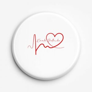 Przypinka pamiątkowa Linia EKG Serca Biała Podlaska