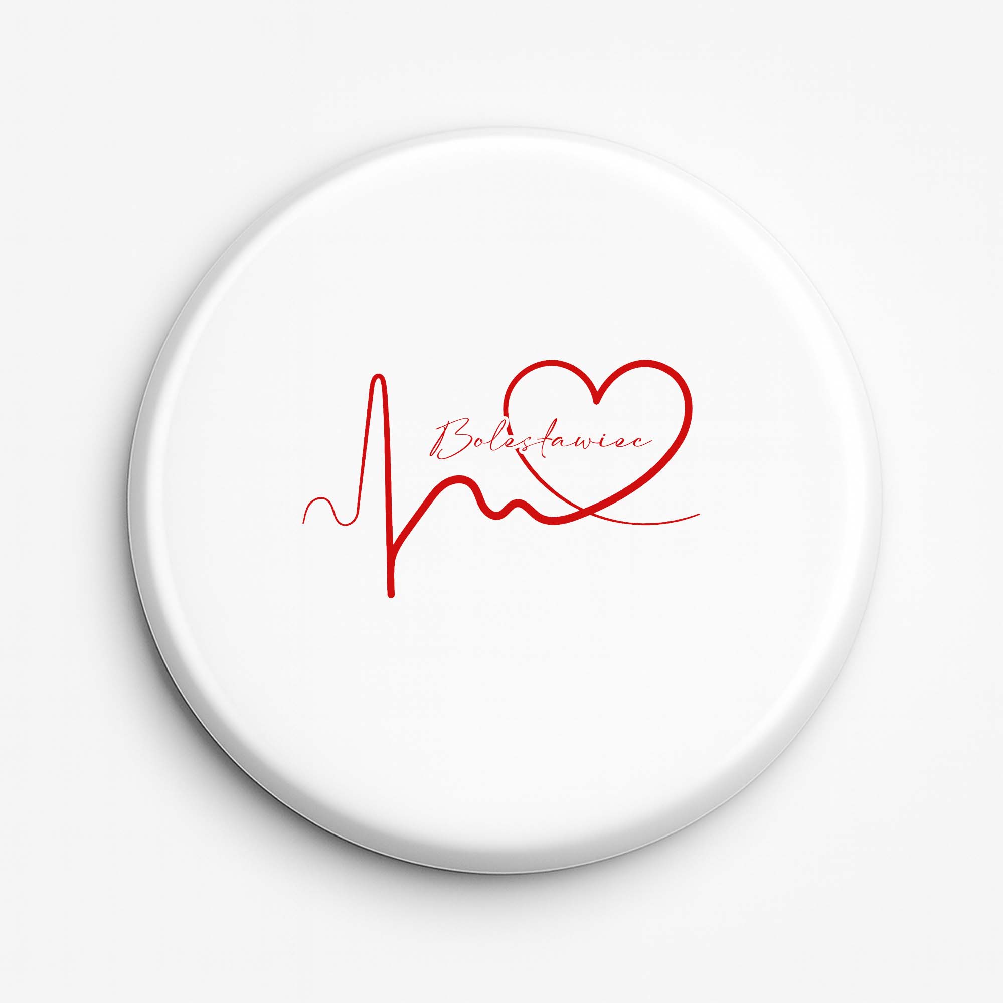 Przypinka pamiątkowa Linia EKG Serca Bolesławiec