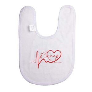 Śliniak dziecięcy Linia EKG Serca Brzeg