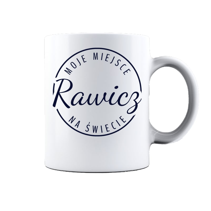 Kubek ceramiczny Moje miejsce na świecie Rawicz