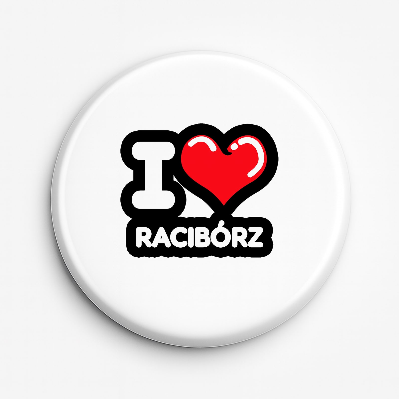 Przypinka Kocham To Miasto Racibórz