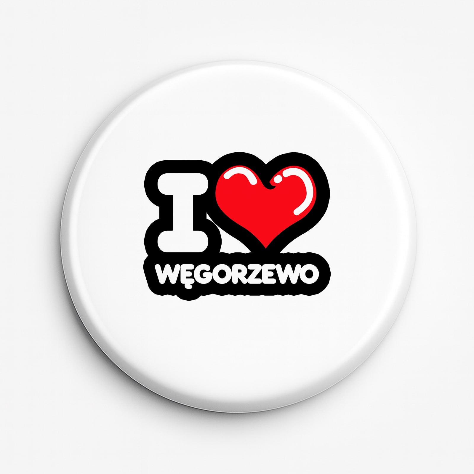Przypinka Kocham To Miasto Węgorzewo