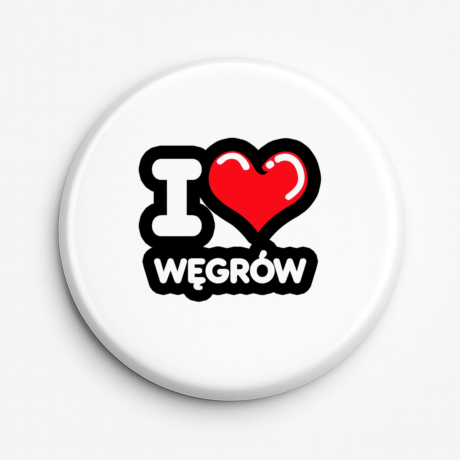 Przypinka Kocham To Miasto Węgrów