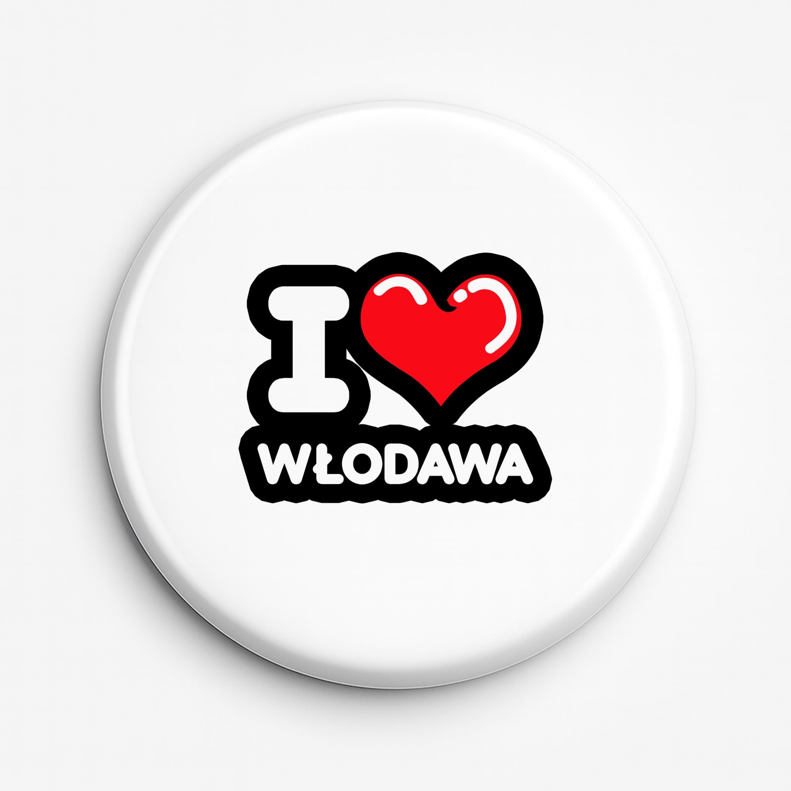 Przypinka Kocham To Miasto Włodawa