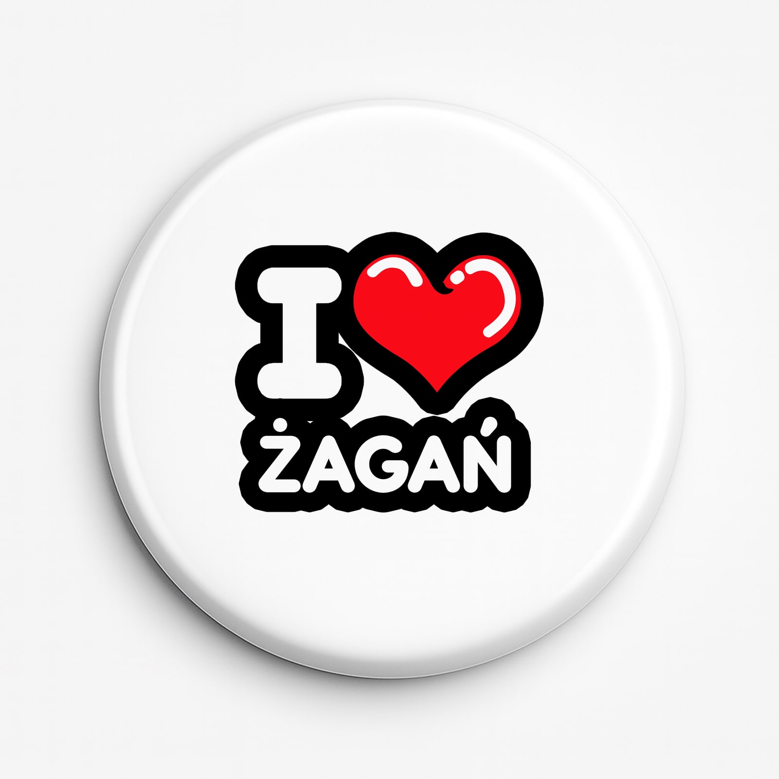 Przypinka Kocham To Miasto Żagań