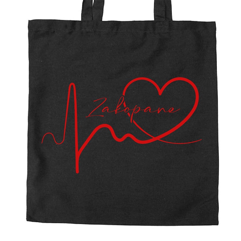 Torba bawełniana Linia EKG Serca Zakopane - obrazek 2