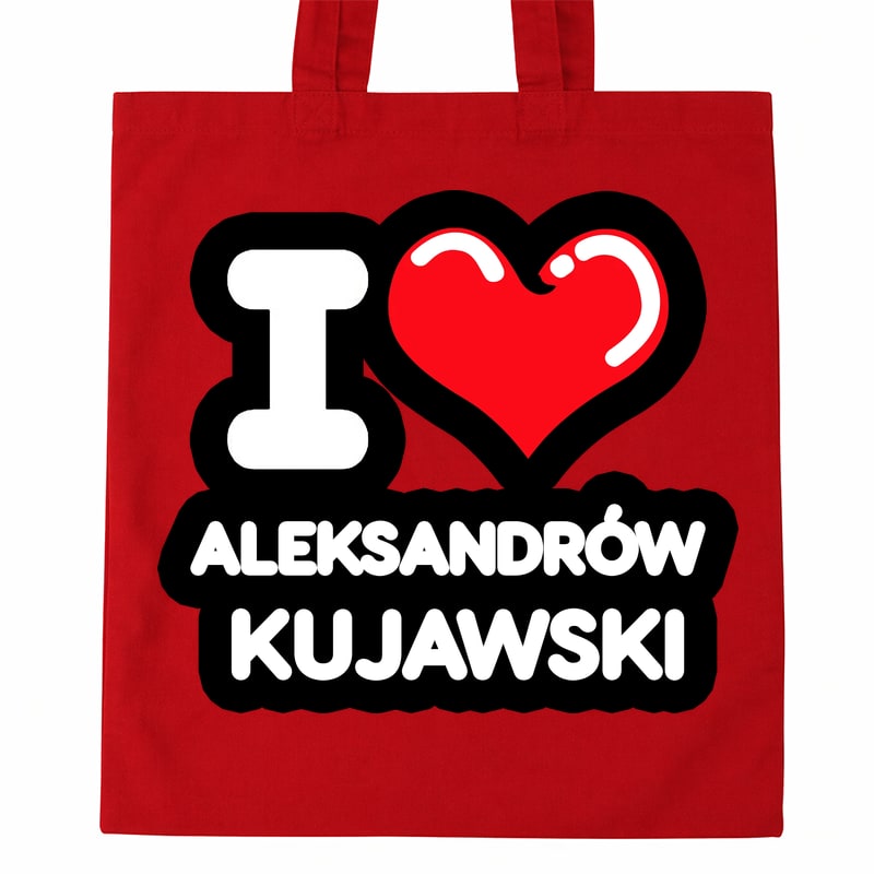 Torba bawełniana Kocham To Miasto Aleksandrów Kujawski - obrazek 2