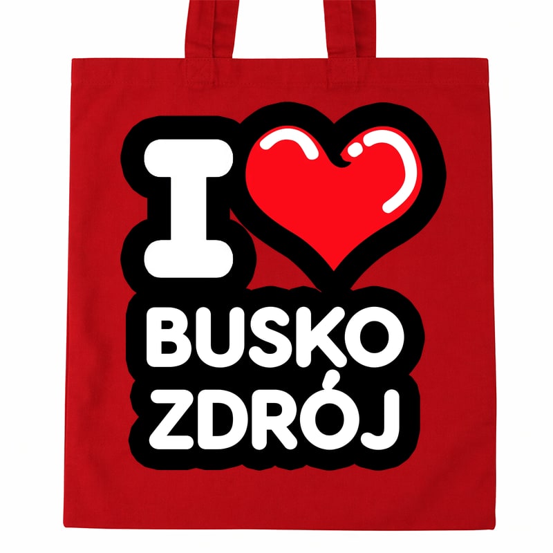 Torba bawełniana Kocham To Miasto Busko-Zdrój - obrazek 2