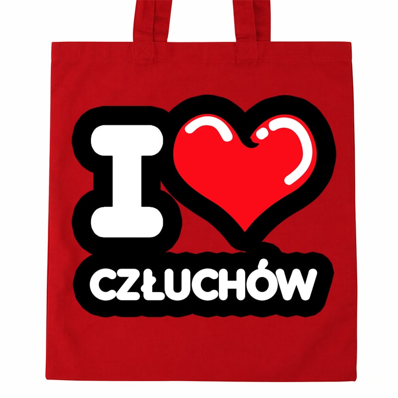 Torba bawełniana Kocham To Miasto Człuchów - obrazek 2