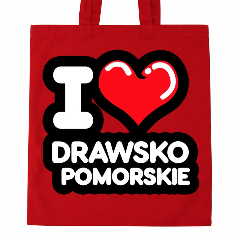 Torba bawełniana Kocham To Miasto Drawsko Pomorskie - obrazek 2