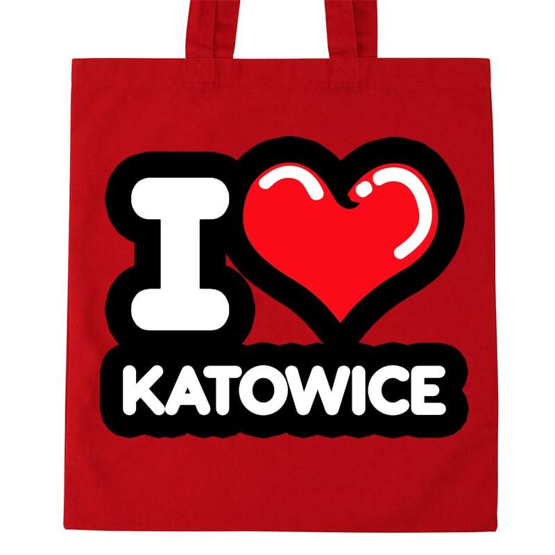 Torba bawełniana Kocham To Miasto Katowice - obrazek 2