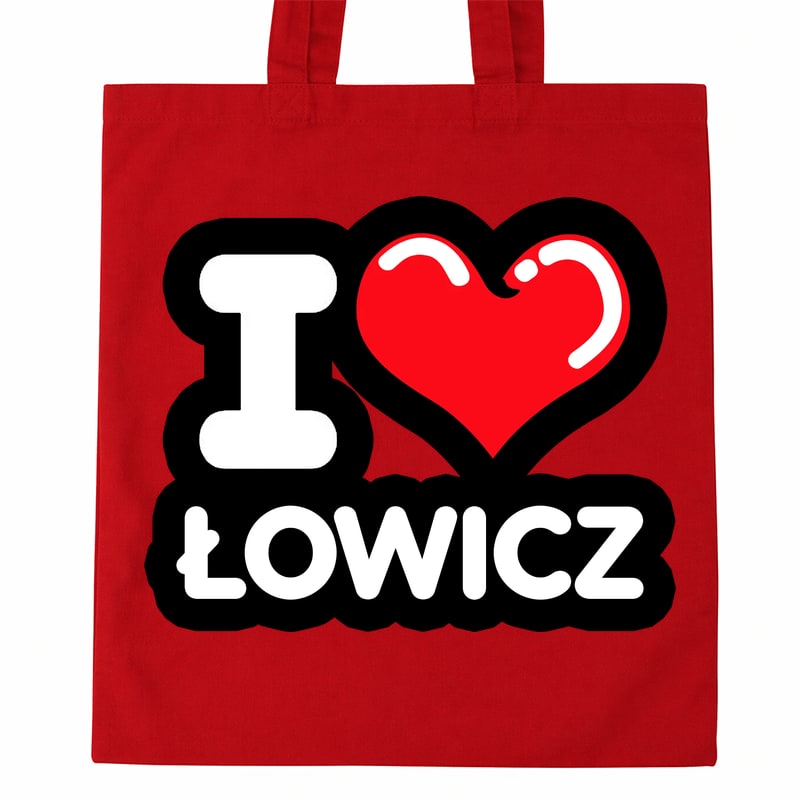 Torba bawełniana Kocham To Miasto Łowicz - obrazek 2