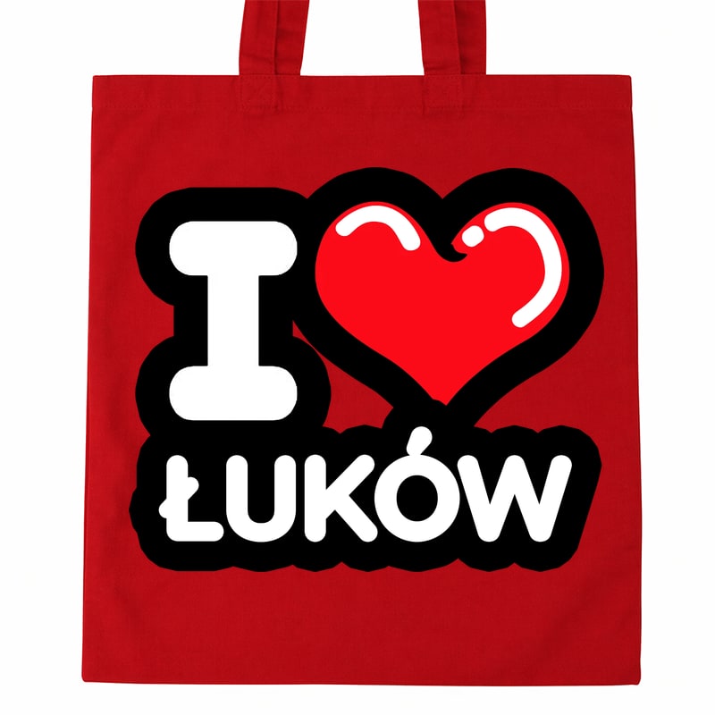 Torba bawełniana Kocham To Miasto Łuków - obrazek 2