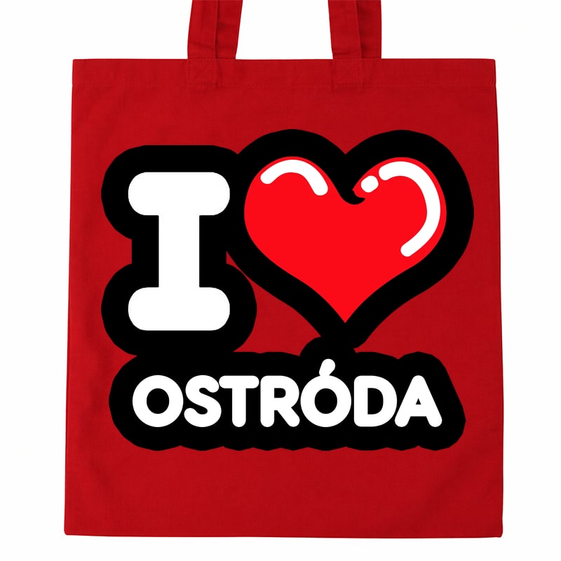 Torba bawełniana Kocham To Miasto Ostróda - obrazek 2