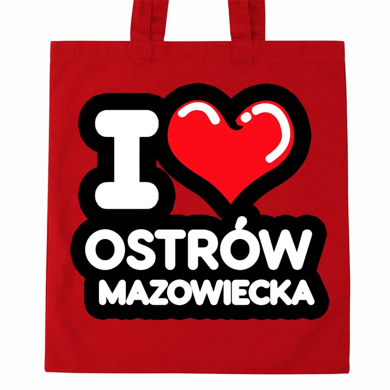Torba bawełniana Kocham To Miasto Ostrów Mazowiecka - obrazek 2