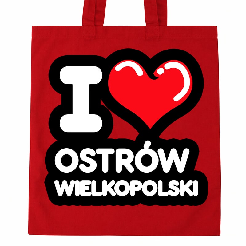 Torba bawełniana Kocham To Miasto Ostrów Wielkopolski - obrazek 2