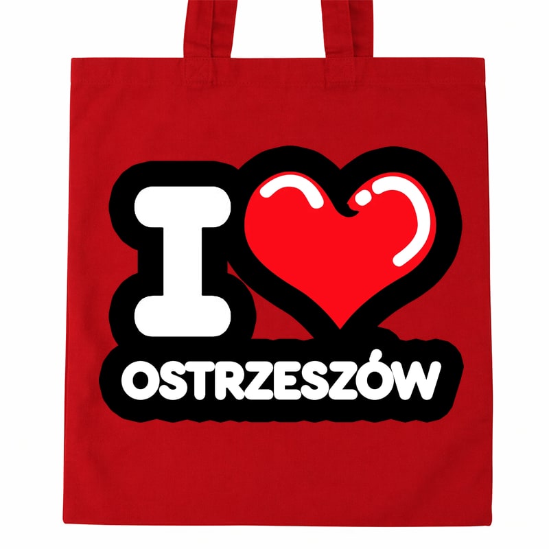 Torba bawełniana Kocham To Miasto Ostrzeszów - obrazek 2