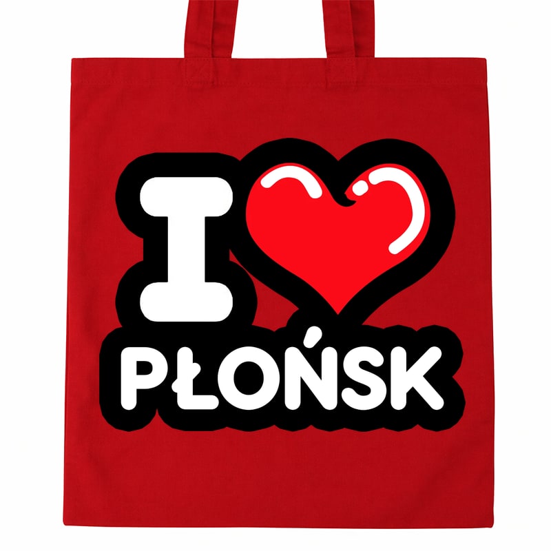 Torba bawełniana Kocham To Miasto Płońsk - obrazek 2