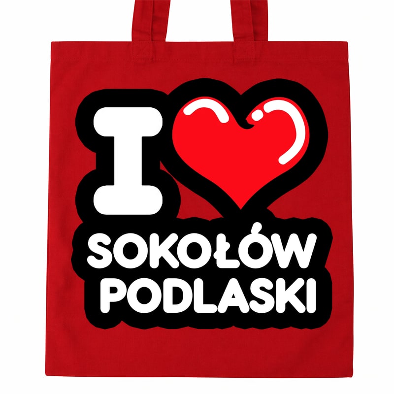 Torba bawełniana Kocham To Miasto Sokołów Podlaski - obrazek 2