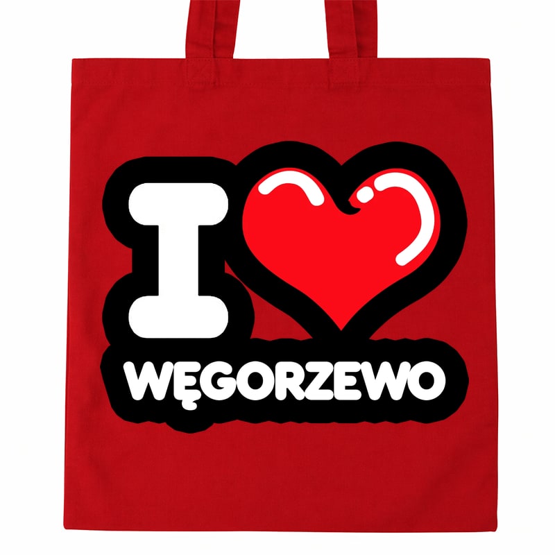 Torba bawełniana Kocham To Miasto Węgorzewo - obrazek 2