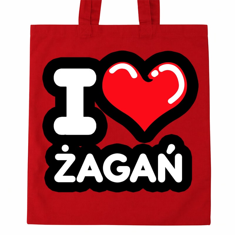 Torba bawełniana Kocham To Miasto Żagań - obrazek 2
