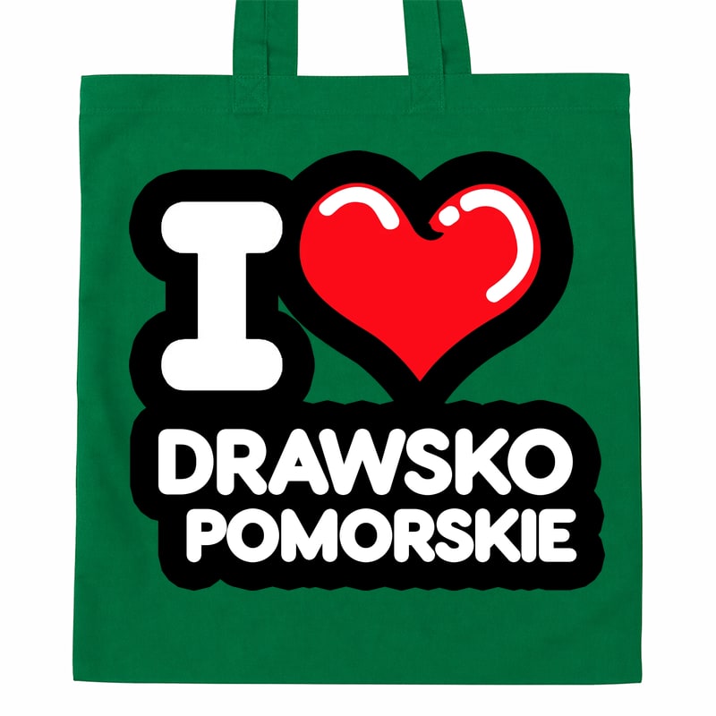 Torba bawełniana Kocham To Miasto Drawsko Pomorskie - obrazek 3