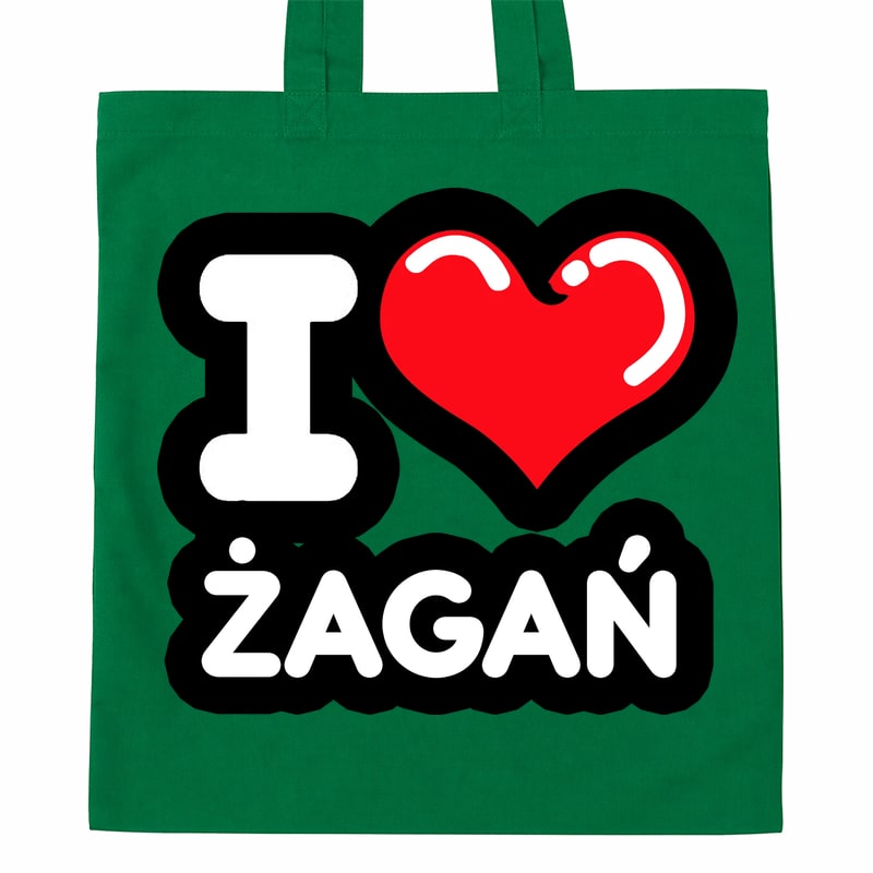 Torba bawełniana Kocham To Miasto Żagań - obrazek 4